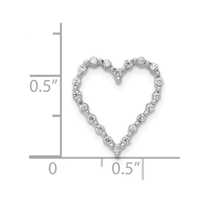 Goldia Necklaces 14k White Gold 15ct Real Diamond Heart Chain Slide