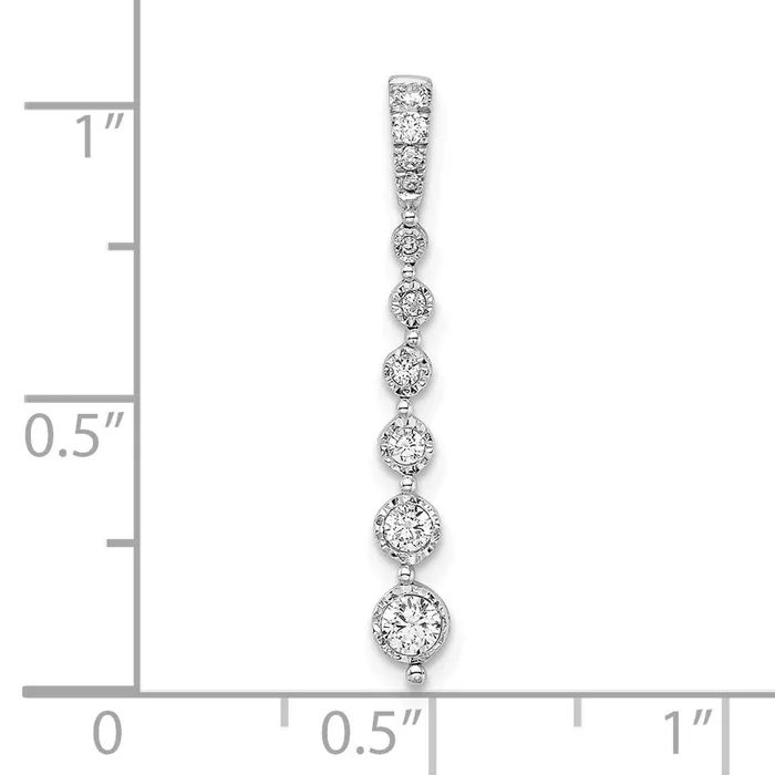 Goldia Necklaces 14k White Gold Graduating Real Diamond Chain Slide