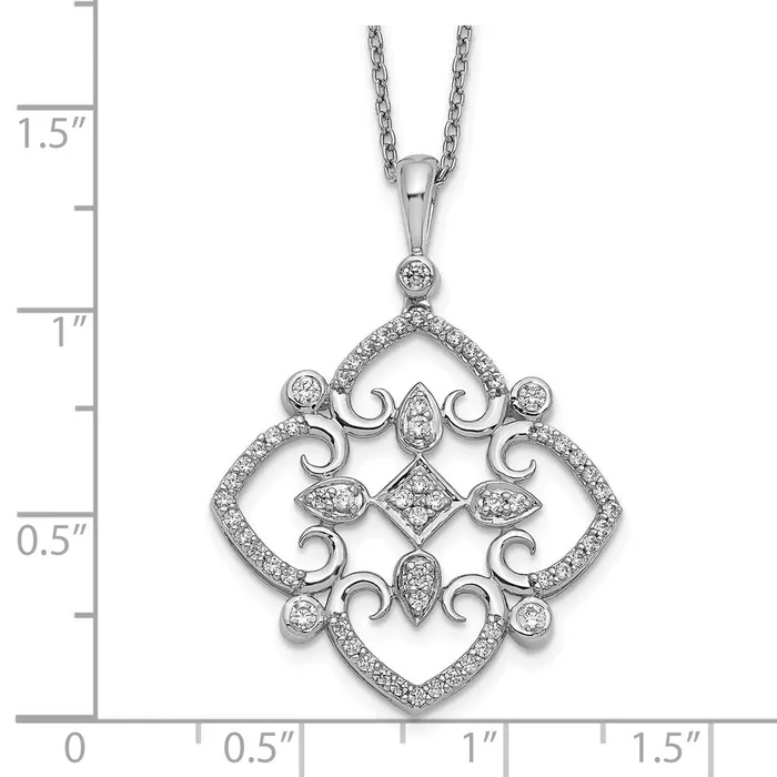 Goldia Necklaces 14k White Gold Real Diamond Vintage 18 inch Necklace
