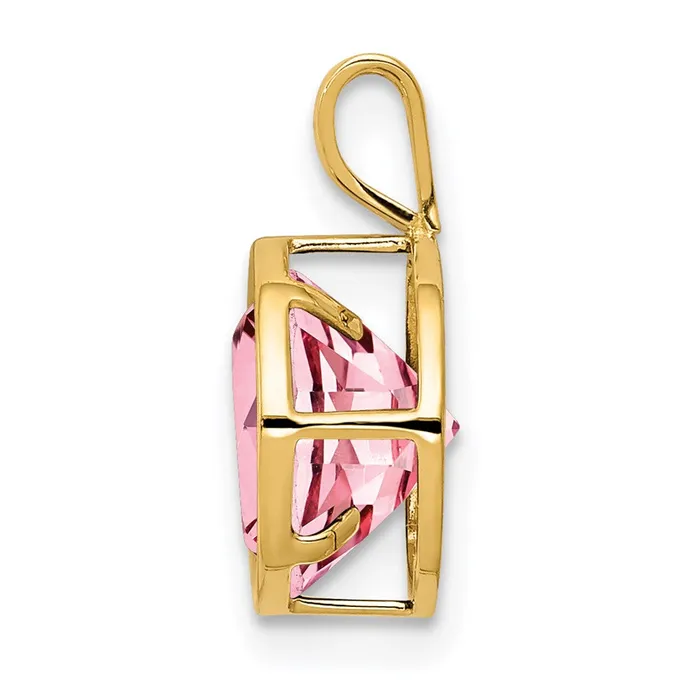 Goldia Necklaces 14k Yellow Gold 8mm Pink Tourmaline bezel pendant
