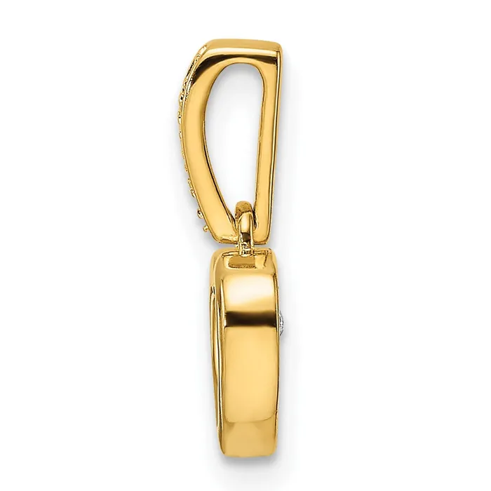 Goldia Necklaces 14K Yellow Gold Real Diamond Polished Heart Dangle Pendant