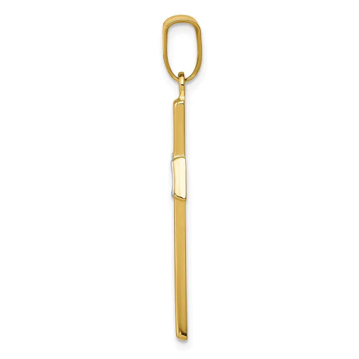 Goldia Necklaces 14k Yellow Rhodium GoldwRhodium Polished Cross Pendant