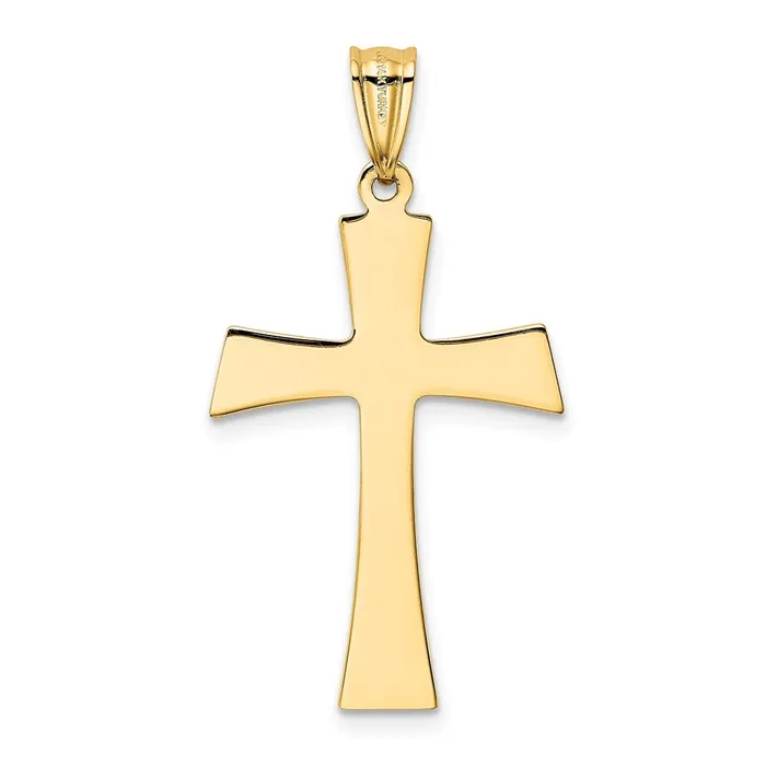 Goldia Necklaces 14k Yellow Rhodium GoldwRhodium Polished Cross Pendant