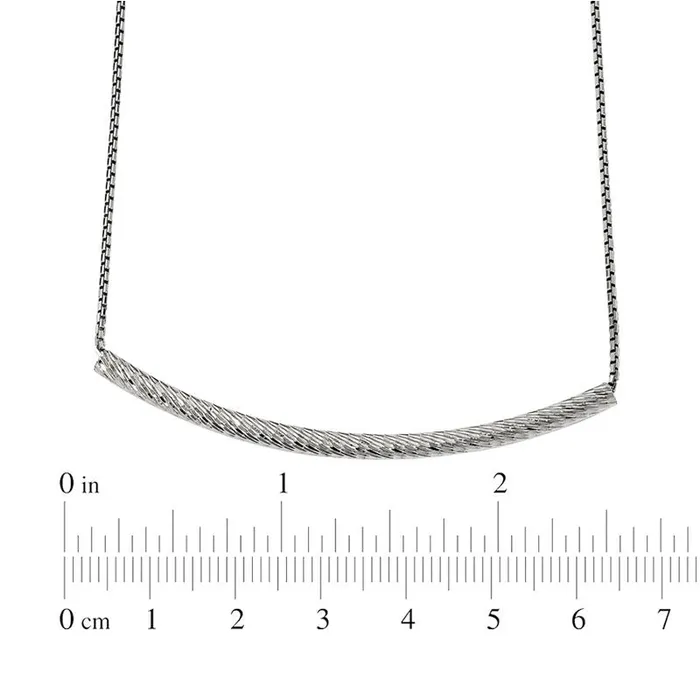 Goldia Necklaces Curved Bar Necklace in Sterling Silver 19 Goldia Necklaces Curved Bar Necklace in Sterling Silver 19