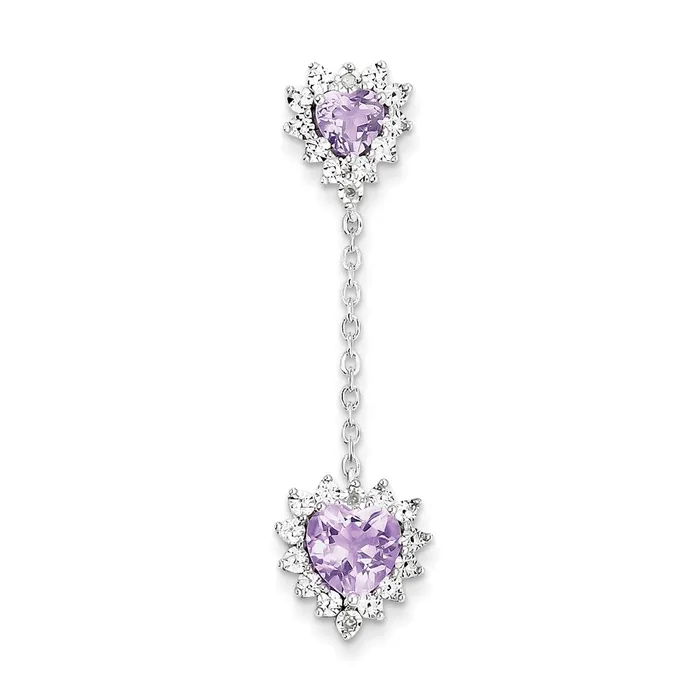 Goldia Necklaces Sterling Silver Diamond Pink Quartz Pendant