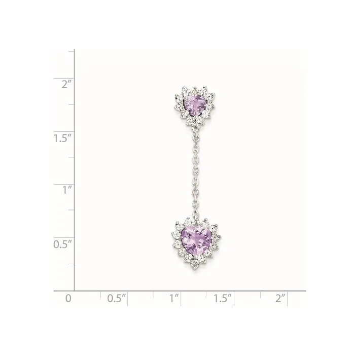 Goldia Necklaces Sterling Silver Diamond Pink Quartz Pendant