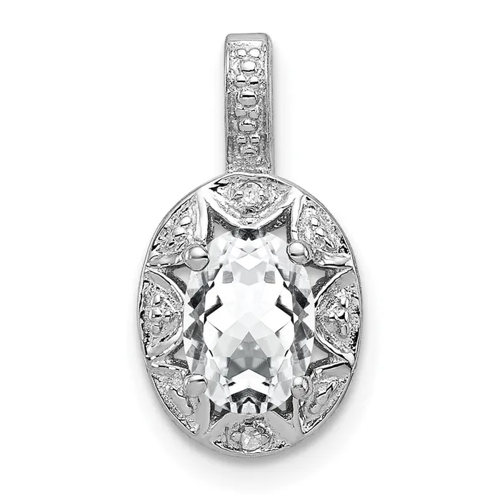 Goldia Necklaces Sterling Silver Rhodiumplated Diamond u0026 White Topaz Pendant Goldia Necklaces Sterling Silver Rhodiumplated Diamond u0026 White Topaz Pendant