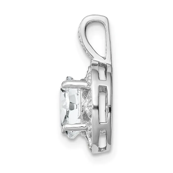 Goldia Necklaces Sterling Silver Rhodiumplated Diamond u0026 White Topaz Pendant