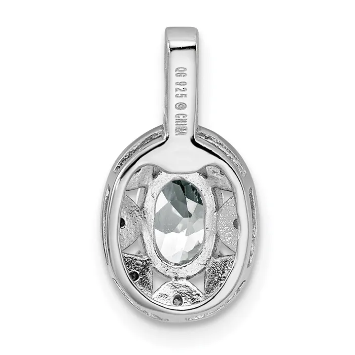 Goldia Necklaces Sterling Silver Rhodiumplated Diamond u0026 White Topaz Pendant