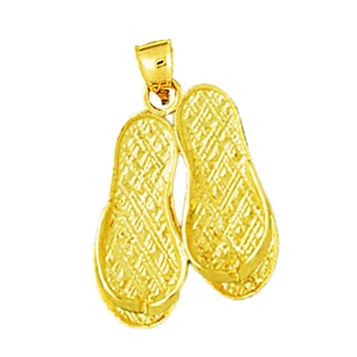 Goldia PreStyled Sets 14K Gold Flip Flops Sandal Pendant