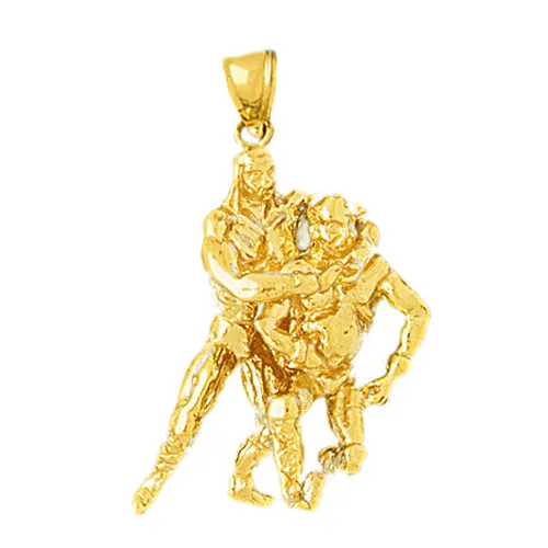 Goldia PreStyled Sets 14K Gold Wrestling Pendant