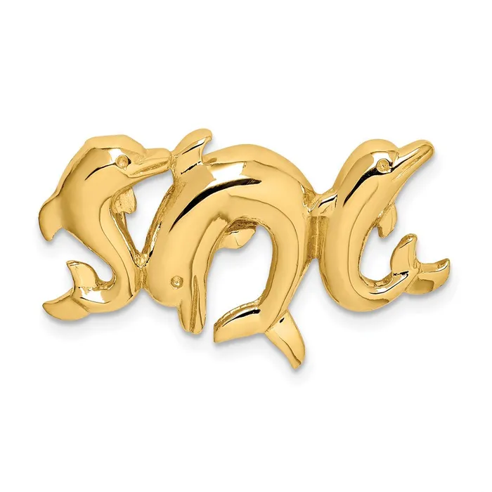 Goldia PreStyled Sets 14k Yellow Gold Polished Dolphins Slide