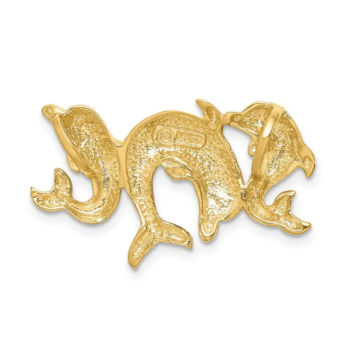 Goldia PreStyled Sets 14k Yellow Gold Polished Dolphins Slide
