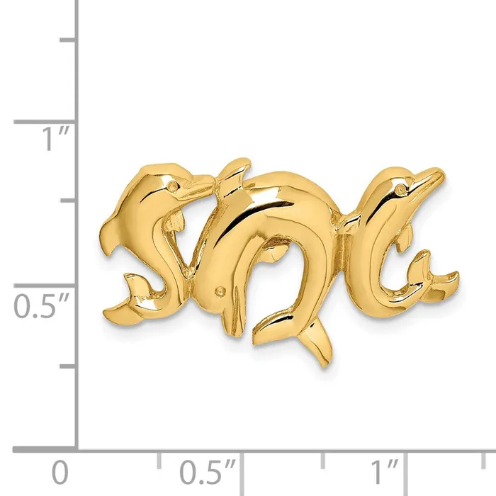 Goldia PreStyled Sets 14k Yellow Gold Polished Dolphins Slide