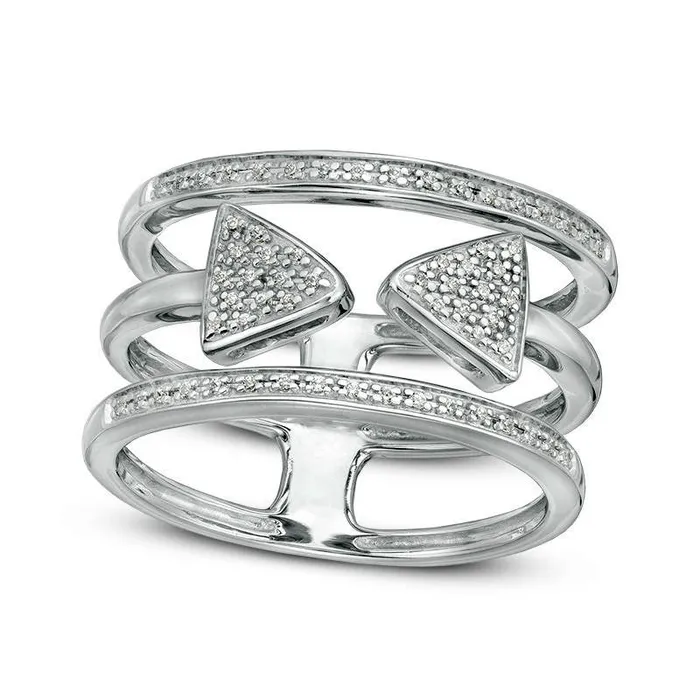 Goldia Rings 013 CT TW Natural Diamond Arrow StackedLook Ring in Sterling Silver Goldia Rings 013 CT TW Natural Diamond Arrow StackedLook Ring in Sterling Silver