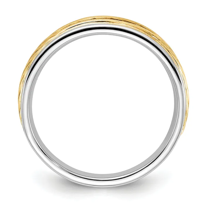 Goldia Rings 018ct CZ Solid Real 14K Twotone 5stone Complete Mens Ring