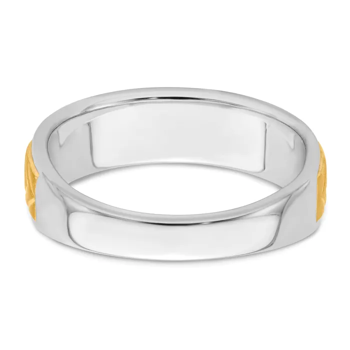 Goldia Rings 018ct CZ Solid Real 14K Twotone 5stone Complete Mens Ring