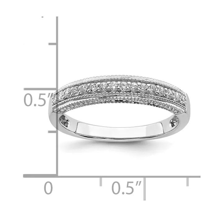 Goldia Rings 020ct CZ Solid Real 14k White Gold Wedding Band Ring
