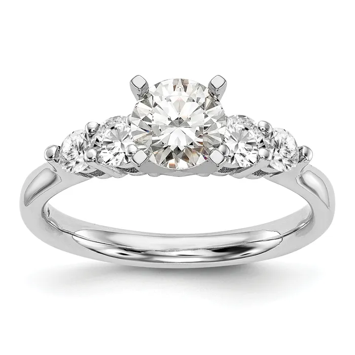 Goldia Rings 022ct CZ Solid Real 14K White Gold Peg Set Engagement Ring