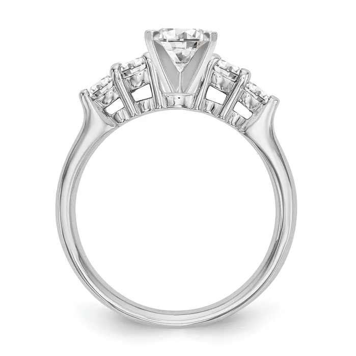 Goldia Rings 022ct CZ Solid Real 14K White Gold Peg Set Engagement Ring