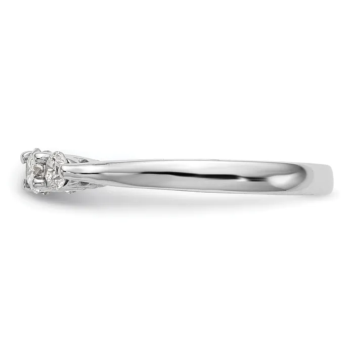 Goldia Rings 022ct CZ Solid Real 14K White Gold Peg Set Engagement Ring