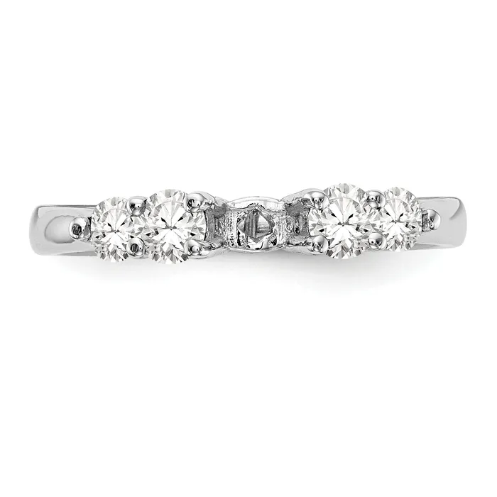 Goldia Rings 022ct CZ Solid Real 14K White Gold Peg Set Engagement Ring