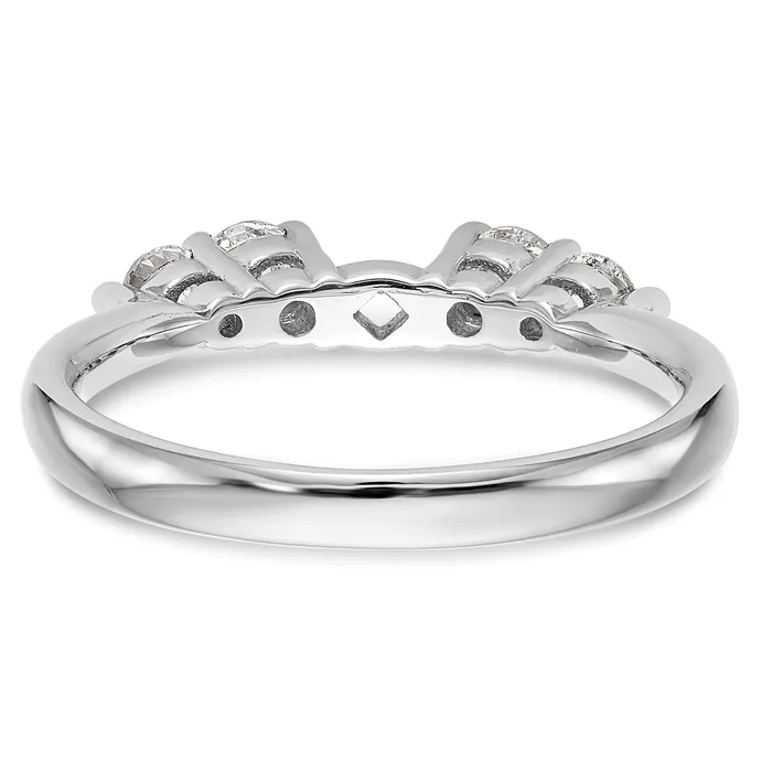Goldia Rings 022ct CZ Solid Real 14K White Gold Peg Set Engagement Ring