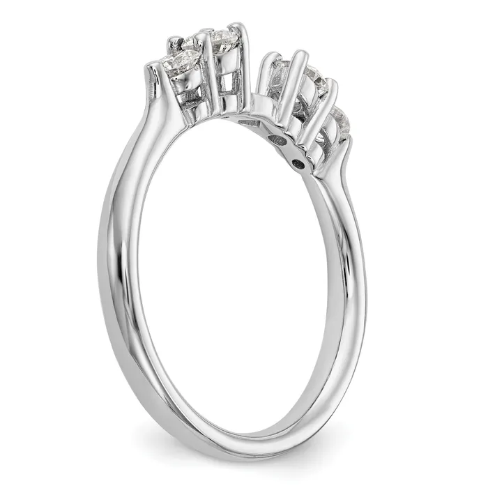Goldia Rings 022ct CZ Solid Real 14K White Gold Peg Set Engagement Ring