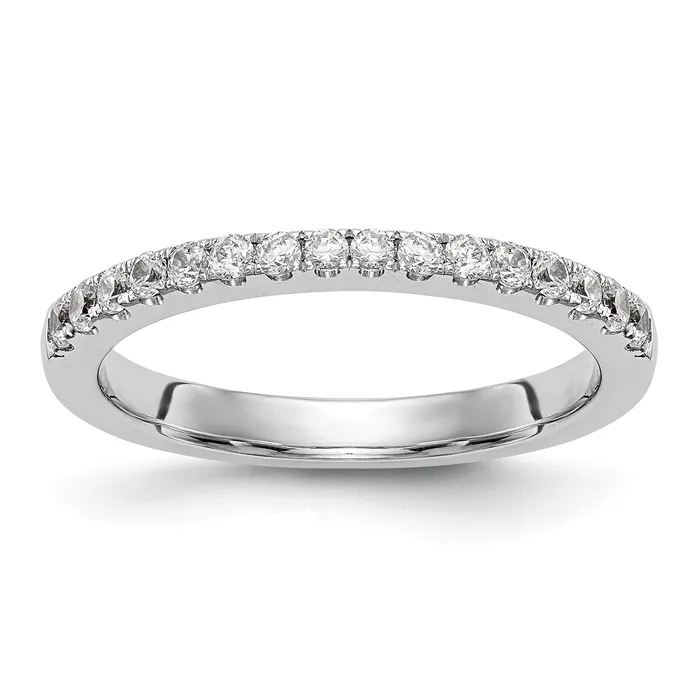 Goldia Rings 022ct CZ Solid Real 14K White Gold Wedding Band Ring