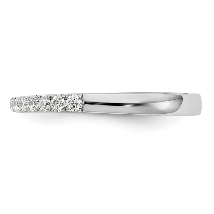 Goldia Rings 022ct CZ Solid Real 14K White Gold Wedding Band Ring