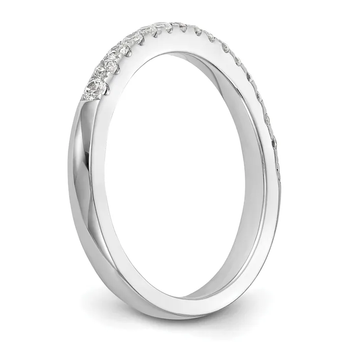 Goldia Rings 022ct CZ Solid Real 14K White Gold Wedding Band Ring
