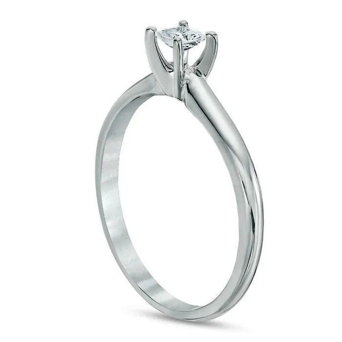 Goldia Rings 025 CT PrincessCut Natural Clarity Enhanced Diamond Solitaire Engagement Ring in Solid 14K White Gold II2 Goldia Rings 025 CT PrincessCut Natural Clarity Enhanced Diamond Solitaire Engagement Ring in Solid 14K White Gold II2
