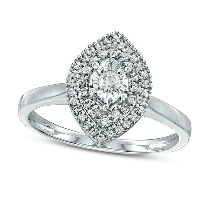 Goldia Rings 025 CT TW Natural Diamond Double Marquise Frame Engagement Ring in Solid 14K White Gold Goldia Rings 025 CT TW Natural Diamond Double Marquise Frame Engagement Ring in Solid 14K White Gold