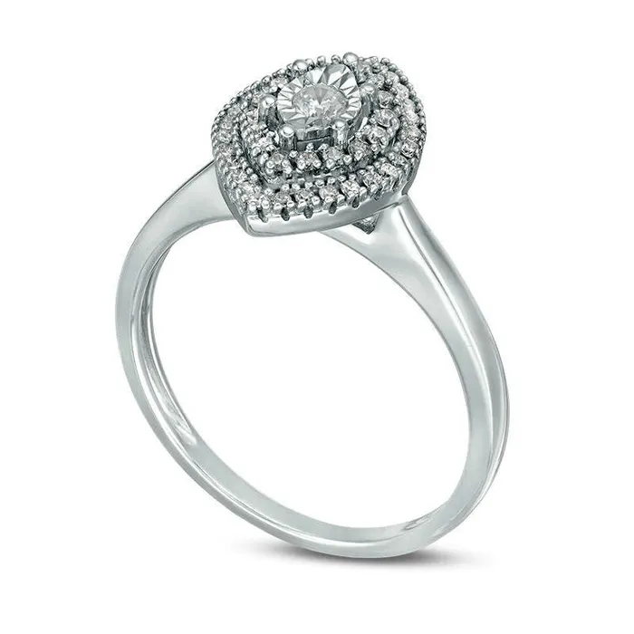 Goldia Rings 025 CT TW Natural Diamond Double Marquise Frame Engagement Ring in Solid 14K White Gold Goldia Rings 025 CT TW Natural Diamond Double Marquise Frame Engagement Ring in Solid 14K White Gold