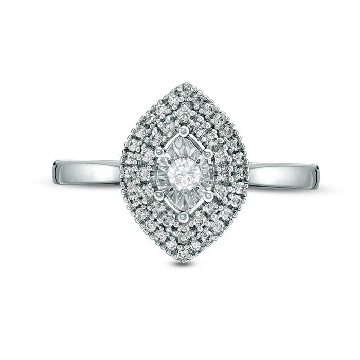 Goldia Rings 025 CT TW Natural Diamond Double Marquise Frame Engagement Ring in Solid 14K White Gold Goldia Rings 025 CT TW Natural Diamond Double Marquise Frame Engagement Ring in Solid 14K White Gold