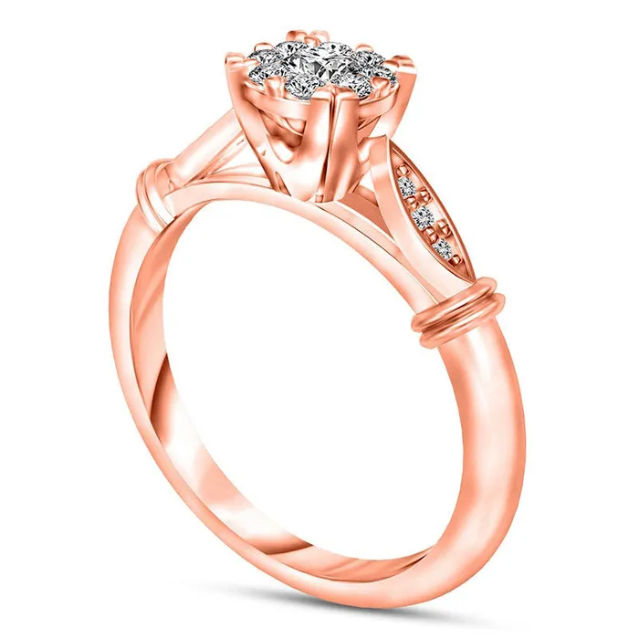 Goldia Rings 025 CT TW Natural Diamond Promise Ring in Solid 10K Rose Gold Goldia Rings 025 CT TW Natural Diamond Promise Ring in Solid 10K Rose Gold