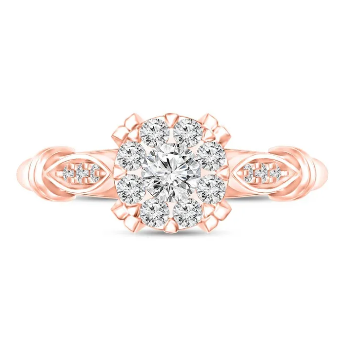 Goldia Rings 025 CT TW Natural Diamond Promise Ring in Solid 10K Rose Gold Goldia Rings 025 CT TW Natural Diamond Promise Ring in Solid 10K Rose Gold