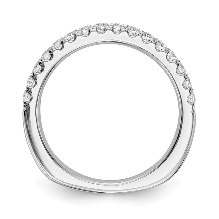 Goldia Rings 027ct CZ Solid Real 14k White Gold Wedding Wedding Band Ring