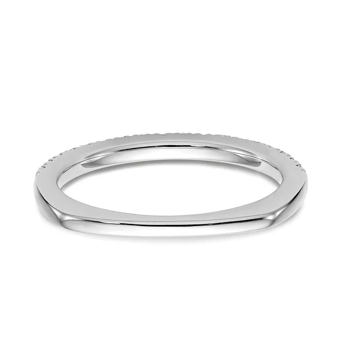 Goldia Rings 027ct CZ Solid Real 14k White Gold Wedding Wedding Band Ring