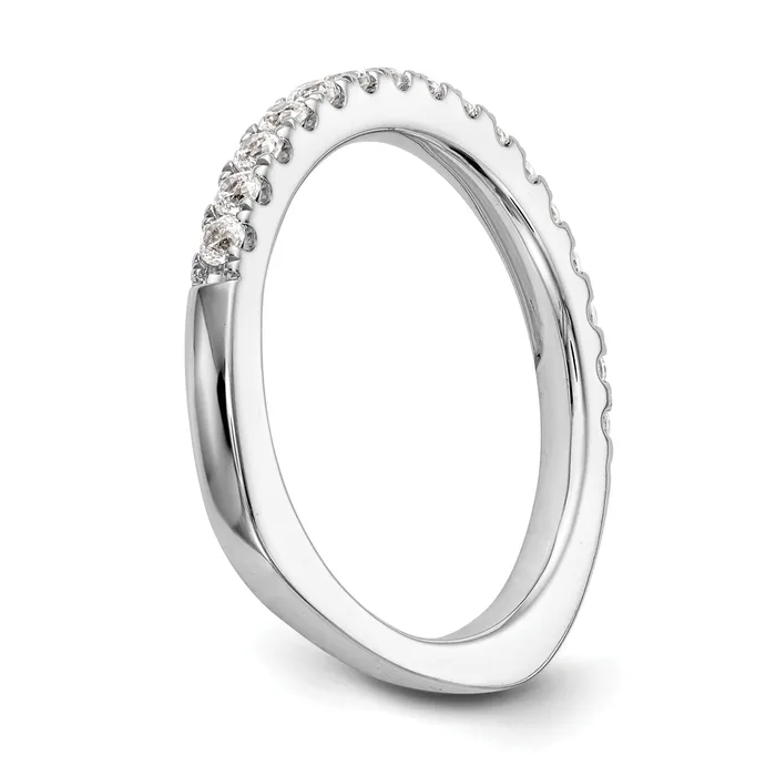 Goldia Rings 027ct CZ Solid Real 14k White Gold Wedding Wedding Band Ring