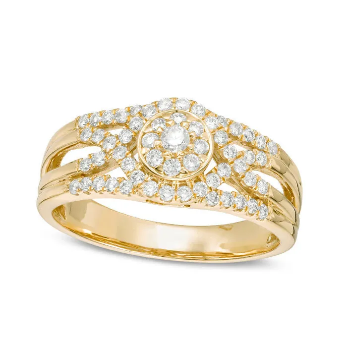 Goldia Rings 038 CT TW Natural Diamond Frame Twist Ring in Solid 10K Yellow Gold Goldia Rings 038 CT TW Natural Diamond Frame Twist Ring in Solid 10K Yellow Gold