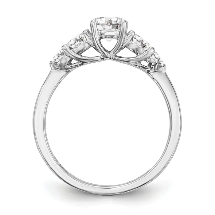 Goldia Rings 050ct CZ Solid Real 14K White Gold 5Stone Engagement Ring