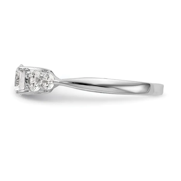 Goldia Rings 050ct CZ Solid Real 14K White Gold 5Stone Engagement Ring