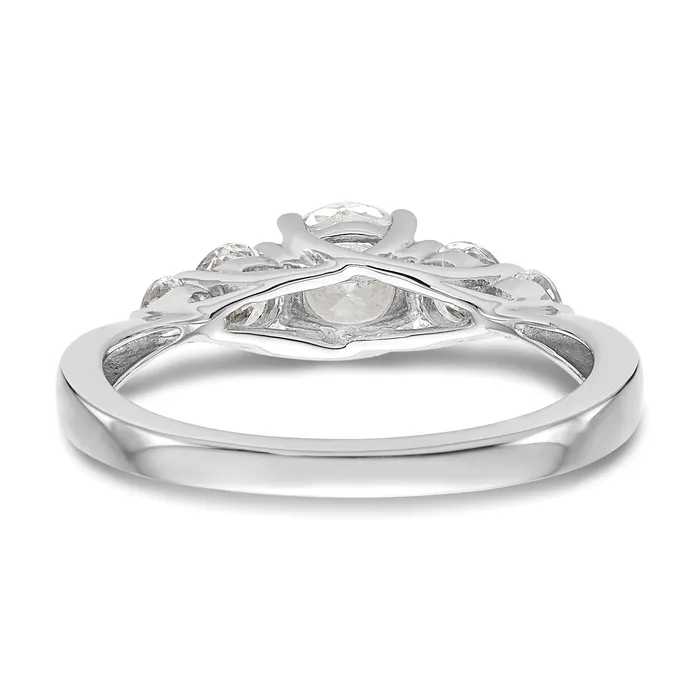 Goldia Rings 050ct CZ Solid Real 14K White Gold 5Stone Engagement Ring
