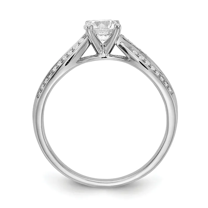 Goldia Rings 050ct CZ Solid Real 14K White Gold Engagement Ring