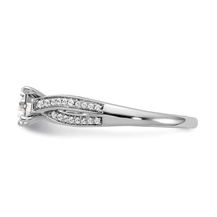 Goldia Rings 050ct CZ Solid Real 14K White Gold Engagement Ring