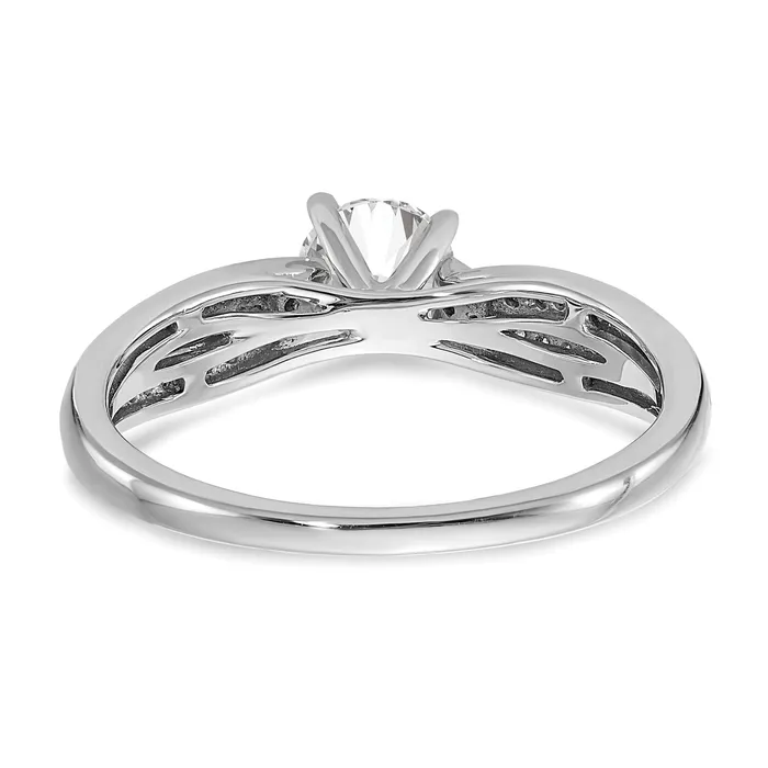 Goldia Rings 050ct CZ Solid Real 14K White Gold Engagement Ring