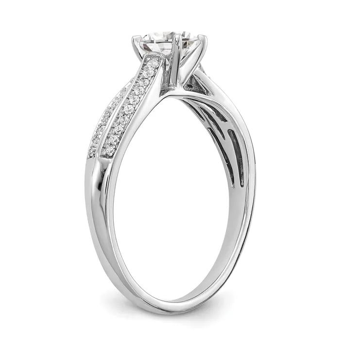 Goldia Rings 050ct CZ Solid Real 14K White Gold Engagement Ring