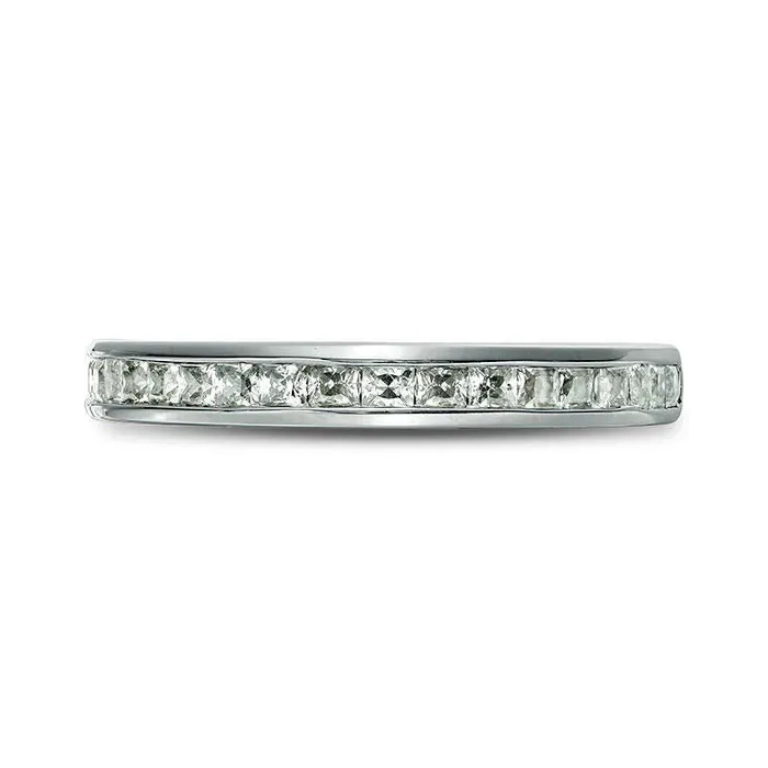 Goldia Rings 063 CT TW PrincessCut Natural Diamond Wedding Band in Solid 10K White Gold Goldia Rings 063 CT TW PrincessCut Natural Diamond Wedding Band in Solid 10K White Gold