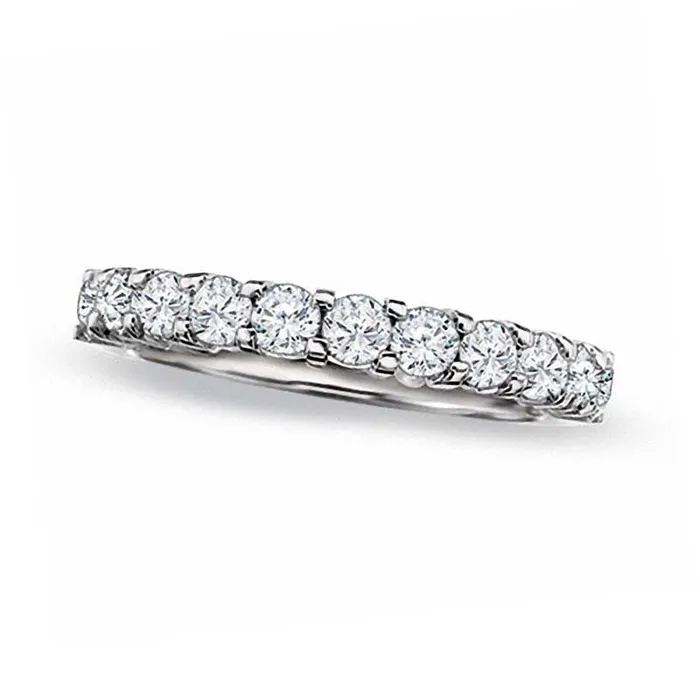 Goldia Rings 10 CT TW Natural Diamond Prong Band in Solid 14K White Gold Goldia Rings 10 CT TW Natural Diamond Prong Band in Solid 14K White Gold